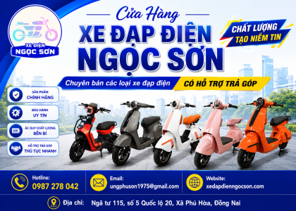 Cửa Hàng Xe Đạp Điện Ngọc Sơn – Chuyên Bán Xe Đạp Điện Chính Hãng, Hỗ Trợ Trả Góp Tại Đồng Nai